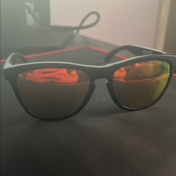 Black Sunglasses with Orange Lenses - Picture 1 of 3